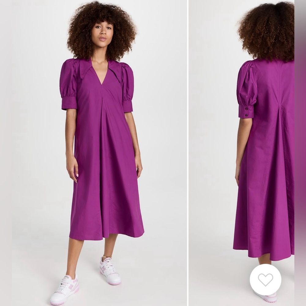 Ganni Poplin V Dress NWT